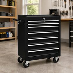 Versatile Tool Trolley for Home Workshops with 7 Drawers