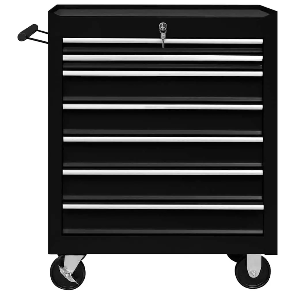 Workshop Tool Trolley Blue 7 Drawer Storage Organiser Lockable Mechanic
