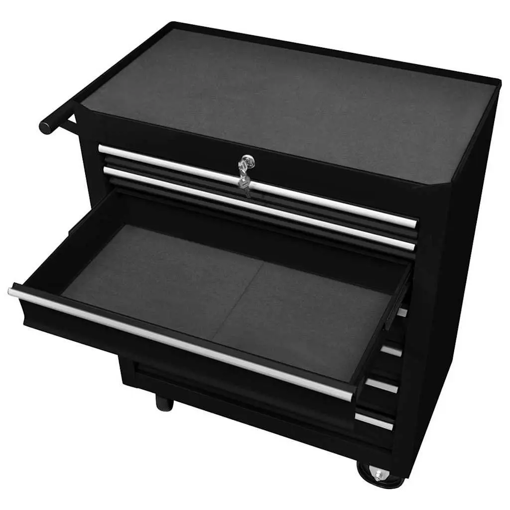 Workshop Tool Trolley Blue 7 Drawer Storage Organiser Lockable Mechanic
