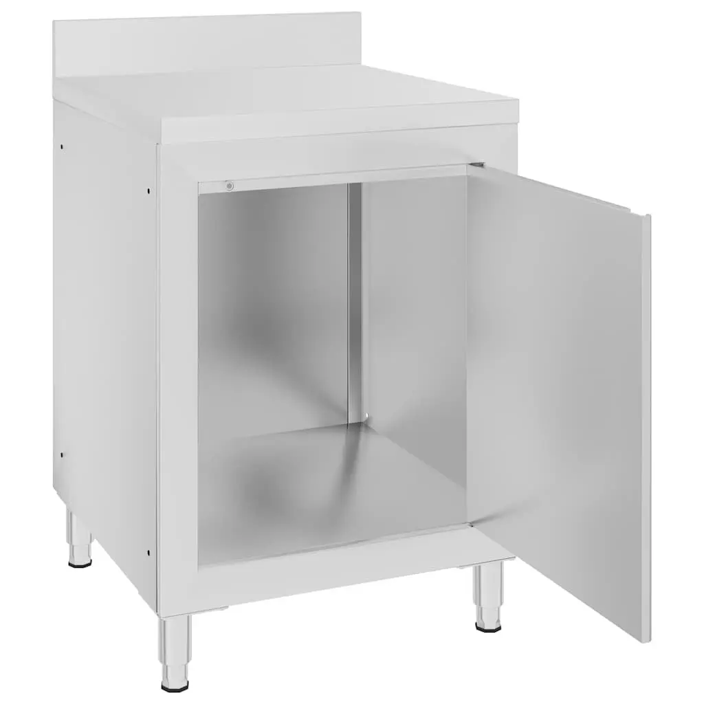 Commercial Work Table Stainless Steel 60x60x96cm with Storage Cabinet