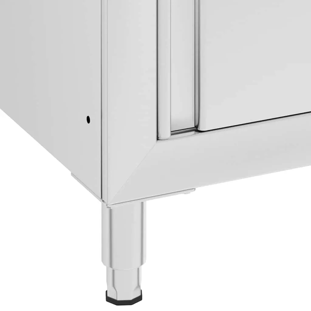 Commercial Work Table Stainless Steel 60x60x96cm with Storage Cabinet