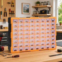 Multi-Drawer Tool Storage with 64 Organiser Drawers