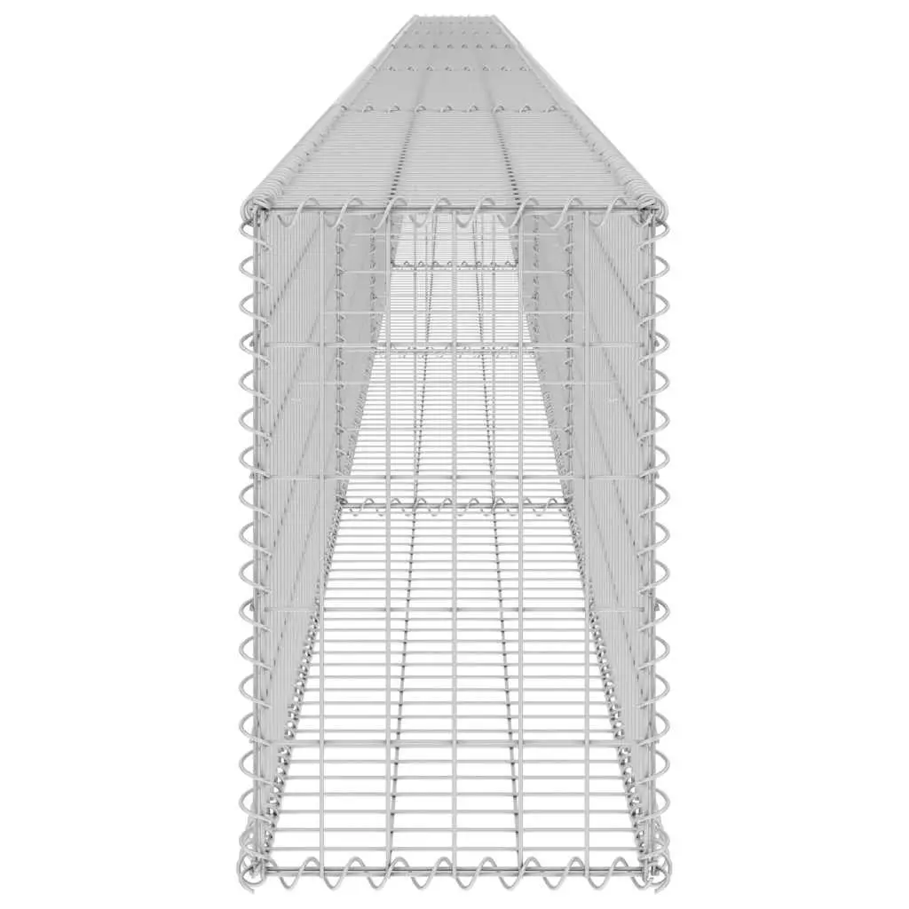 Gabion Fence Panel Galvanised Steel 900x30x50cm Silver Retaining Wall