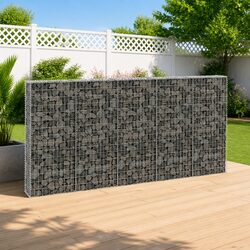 Practical Gabion Wall Fence for Gardens and Yards 300x30x150cm