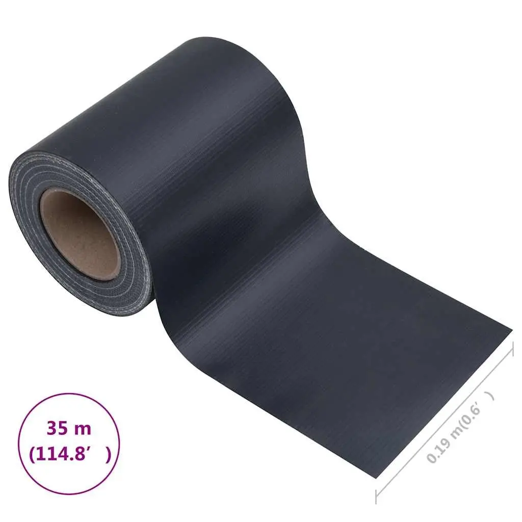Garden Privacy Screen PVC 35x0.19 m Matte Dark Grey Fence Barrier Windbreak