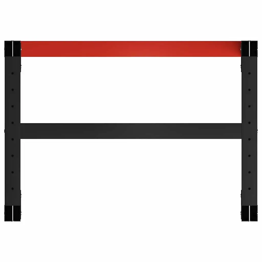 Metal Work Bench Frame Heavy Duty Powder-Coated 80x57x79cm Black Red Reinforced Bar