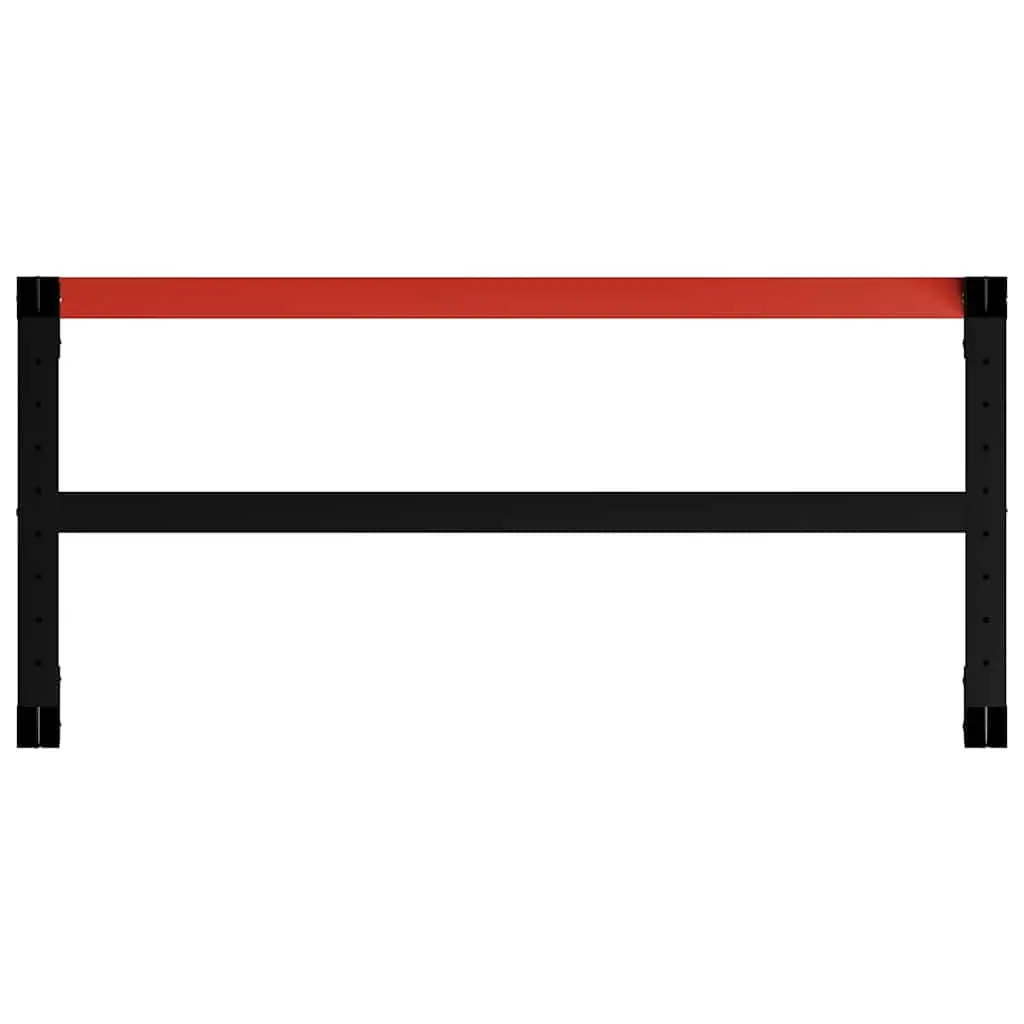 Metal Work Bench Frame 120x57x79cm Black Red Sturdy