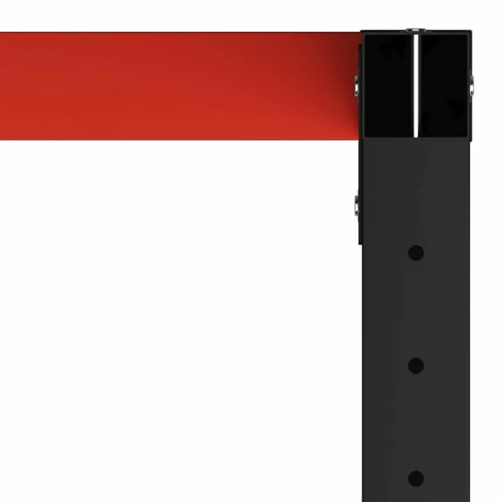 Metal Work Bench Frame 120x57x79cm Black Red Sturdy