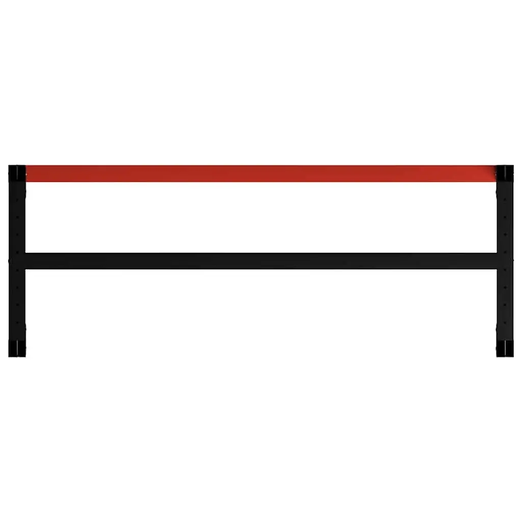 Metal Work Bench Frame Heavy Duty Powder Coated Black Red 150 x 57 x 79 cm Industrial