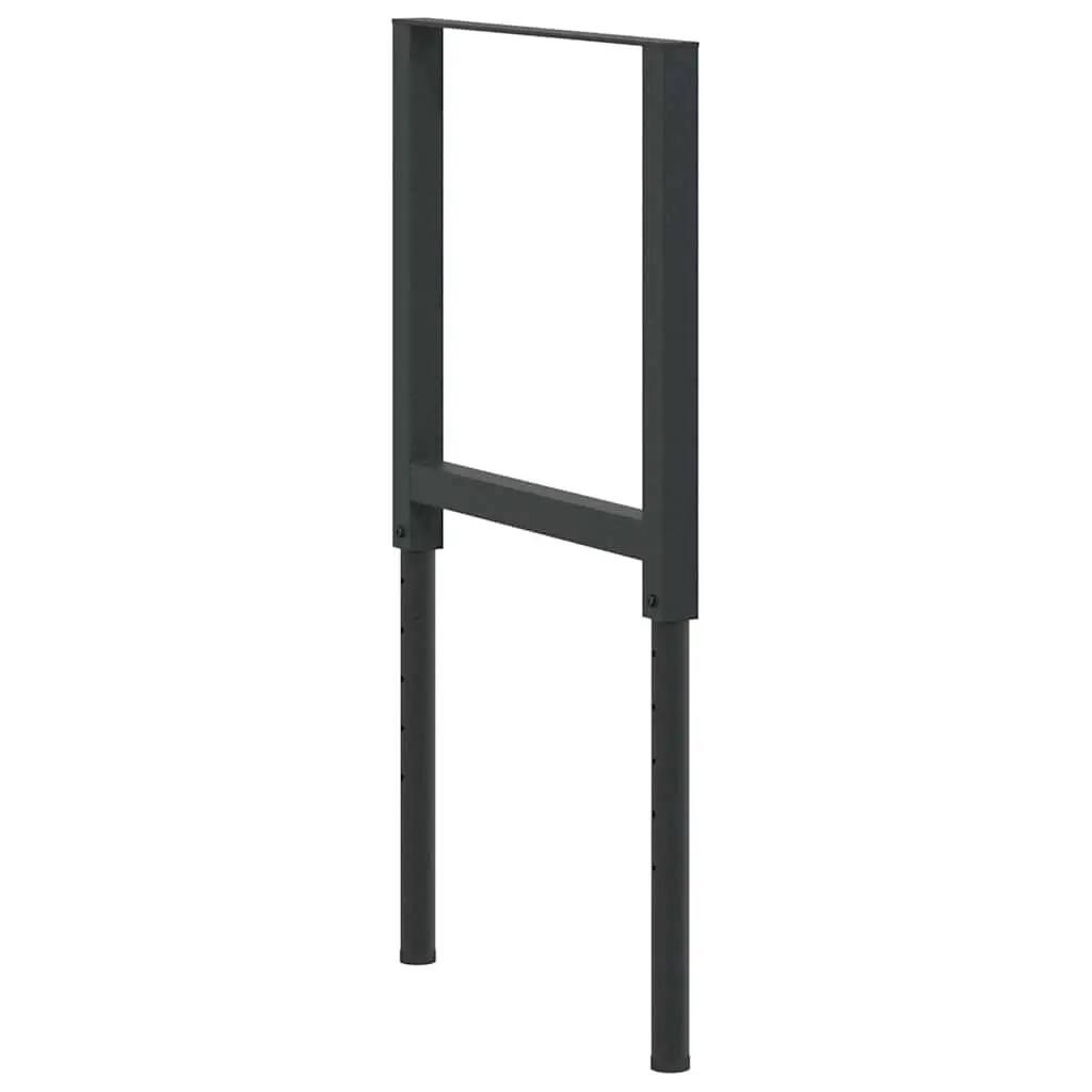 Adjustable Workbench Frames Black Metal 55cm 69 to 95.5cm Height Set of 2 for Workshop Garage