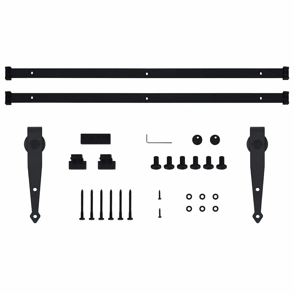 Mini Sliding Cabinet Door Kit Track Rail System 183cm Black Hardware Accessories