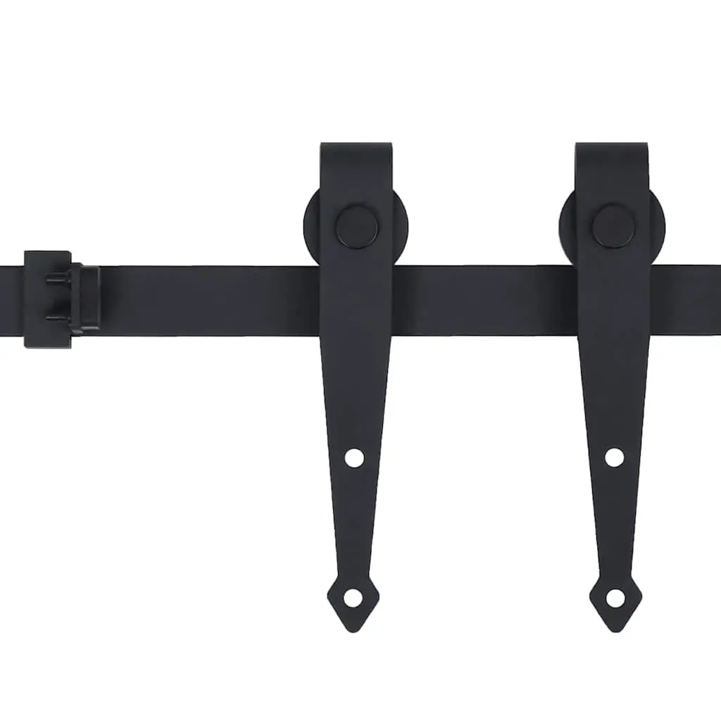 Mini Sliding Cabinet Door Hardware Kit Carbon Steel 200 cm Black