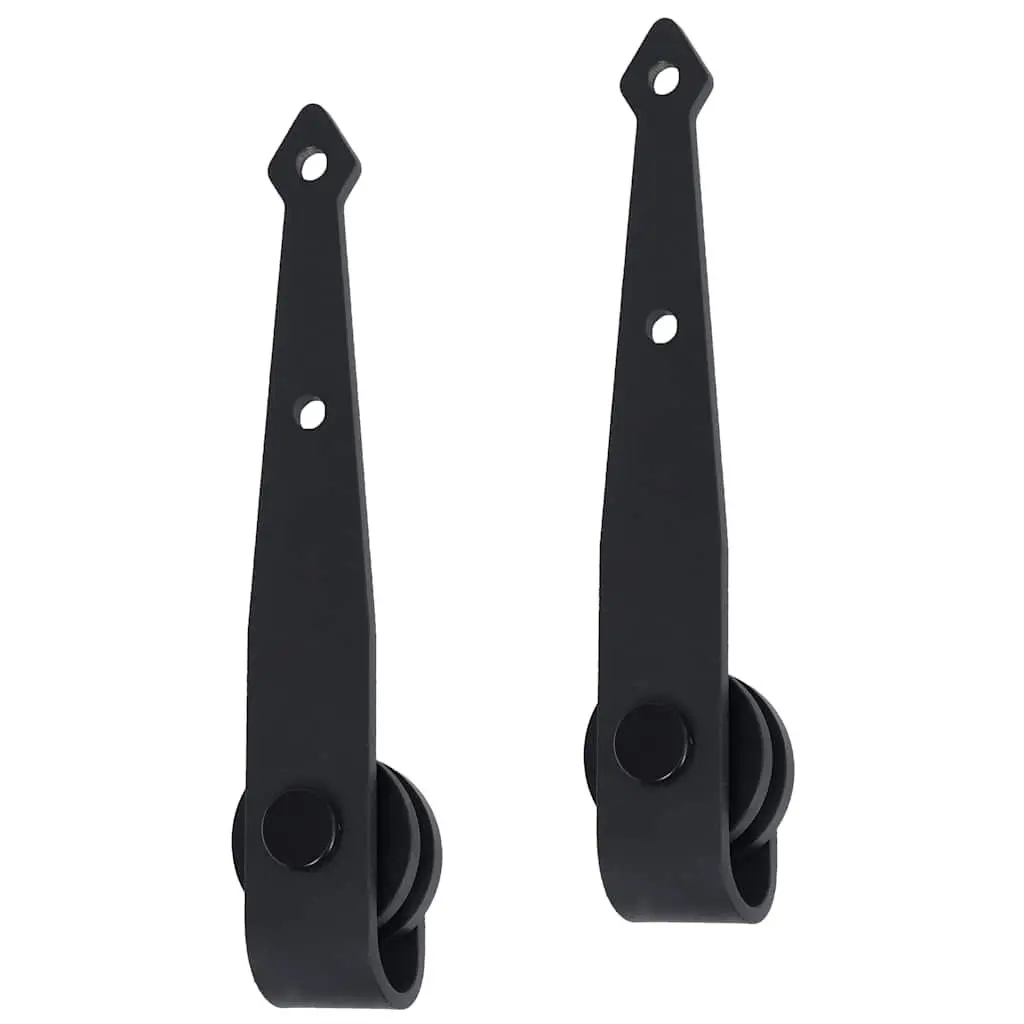 Mini Sliding Cabinet Door Hardware Kit Carbon Steel 200 cm Black