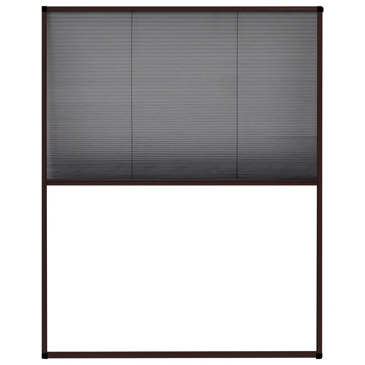Plisse Insect Screen Aluminium Frame 80x100cm Brown Mesh