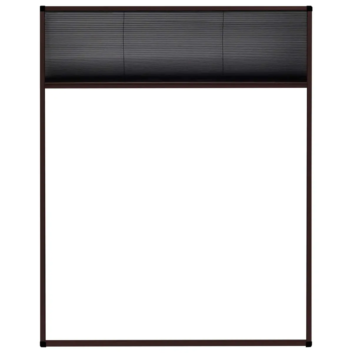 Plisse Insect Screen Aluminium Frame 80x100cm Brown Mesh