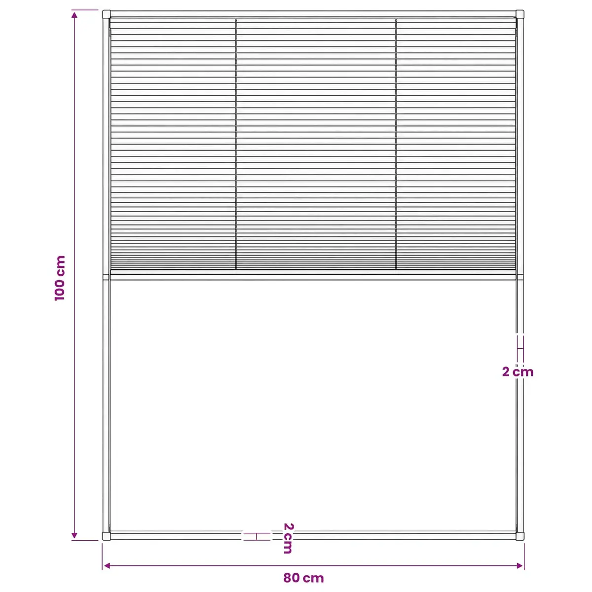 Plisse Insect Screen Aluminium Frame 80x100cm Brown Mesh