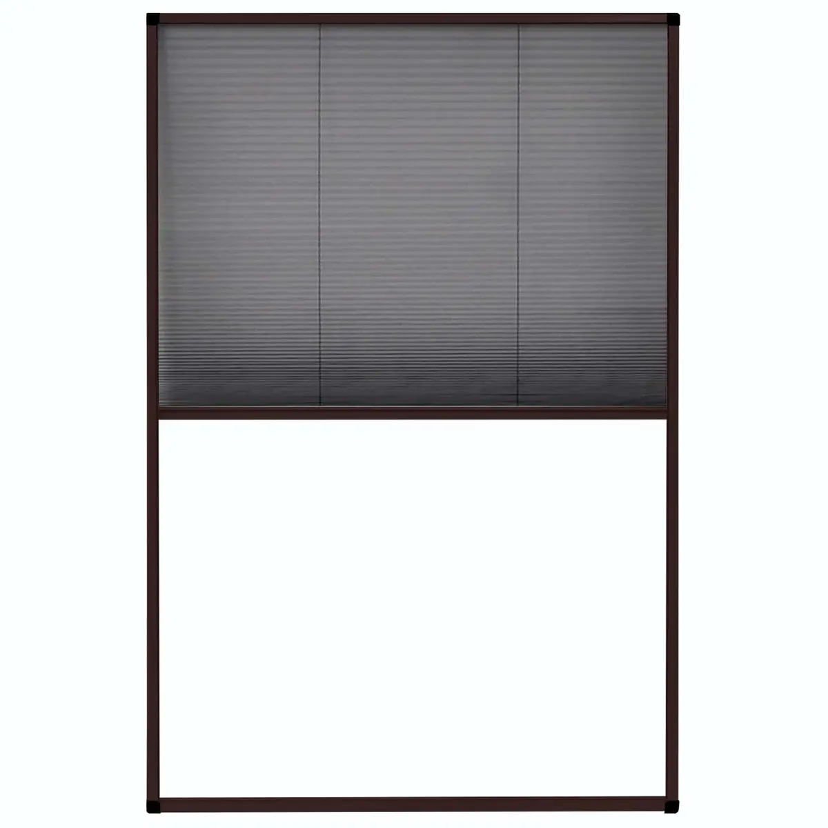 Plisse Insect Screen for Windows Aluminium Frame Brown 80x120cm Mesh