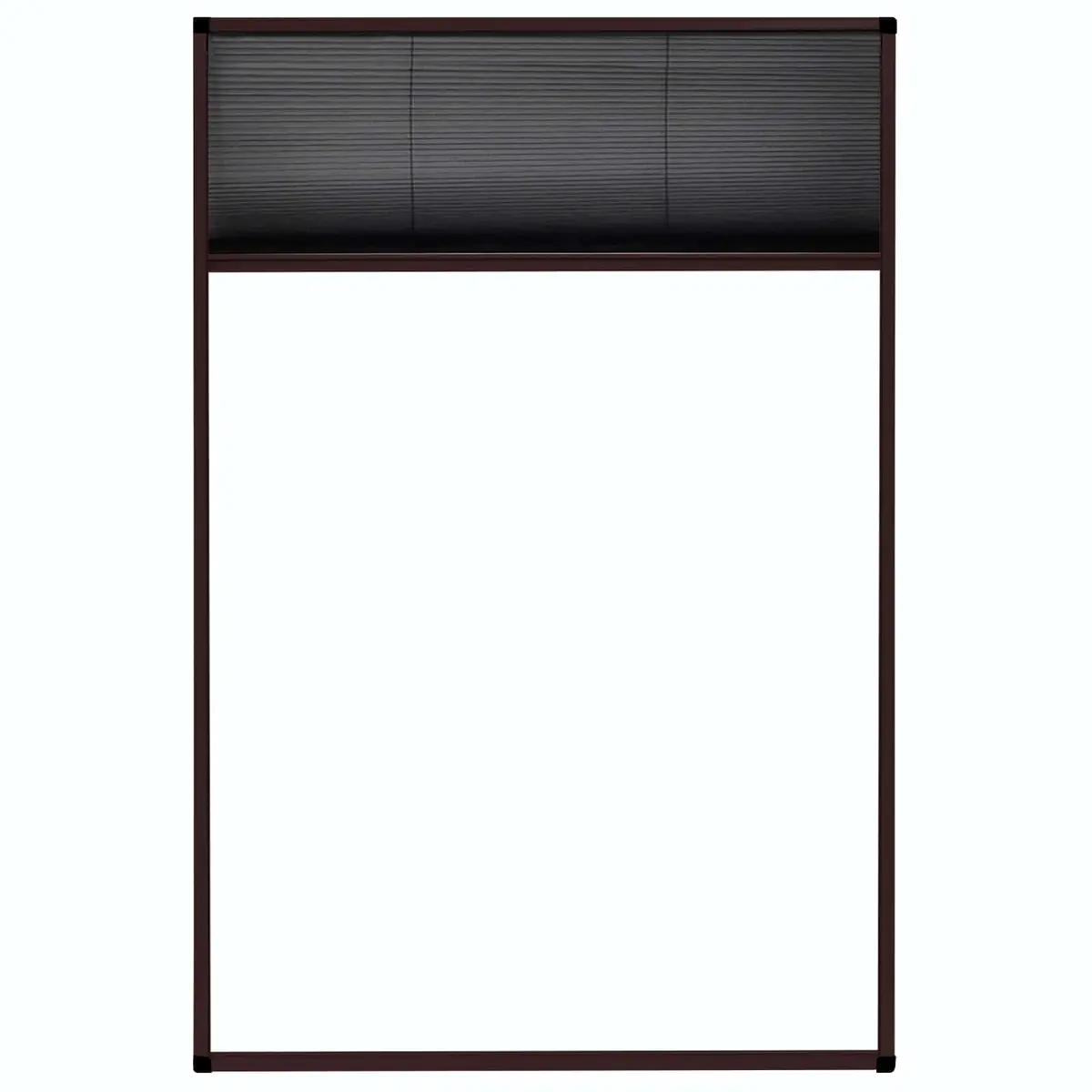 Plisse Insect Screen for Windows Aluminium Frame Brown 80x120cm Mesh