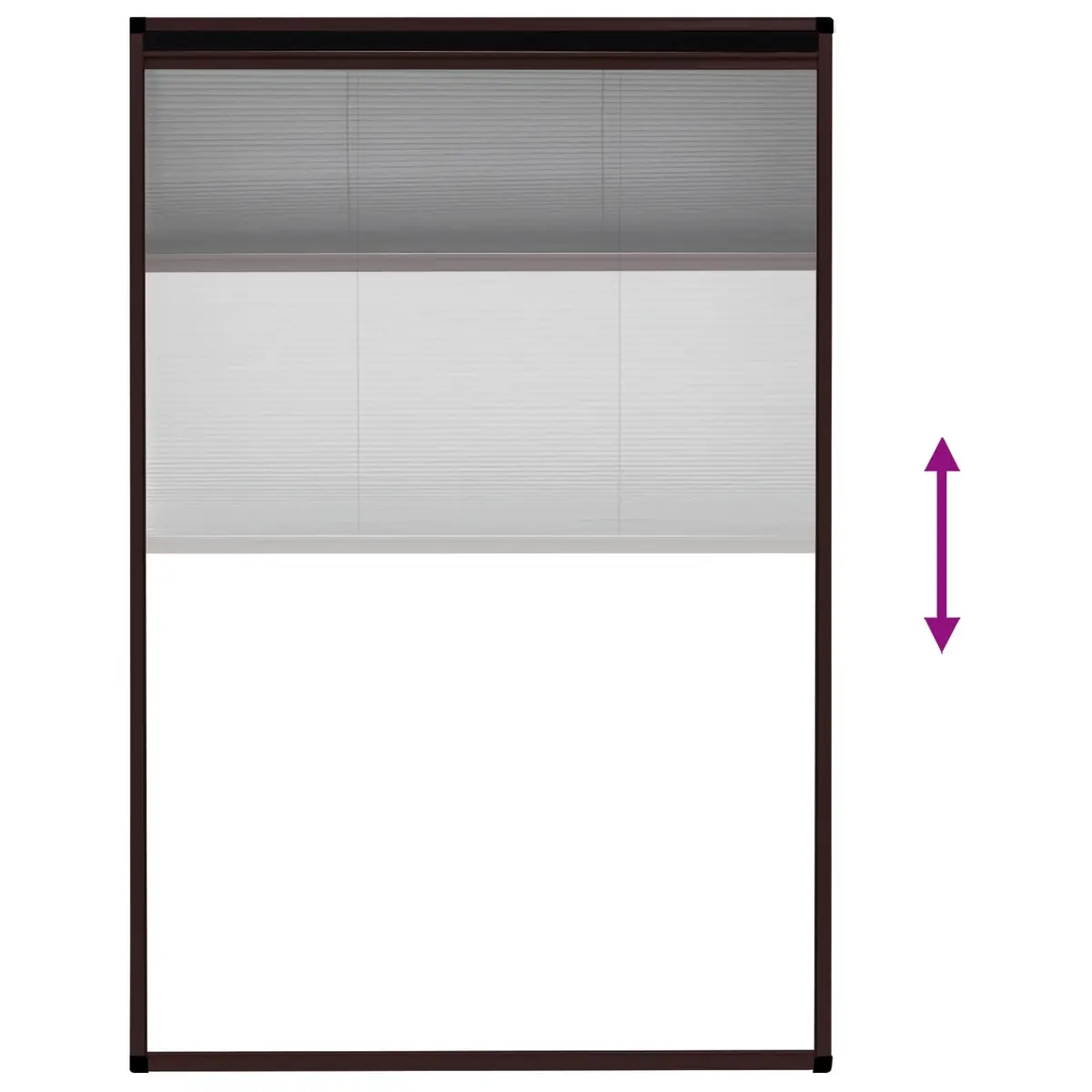 Plisse Insect Screen for Windows Aluminium Frame Brown 80x120cm Mesh