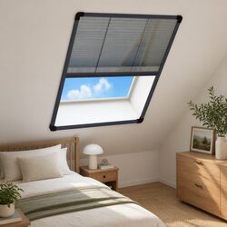 Plisse Insect Screen for Windows Aluminium Frame Anthracite 60x80cm Mesh