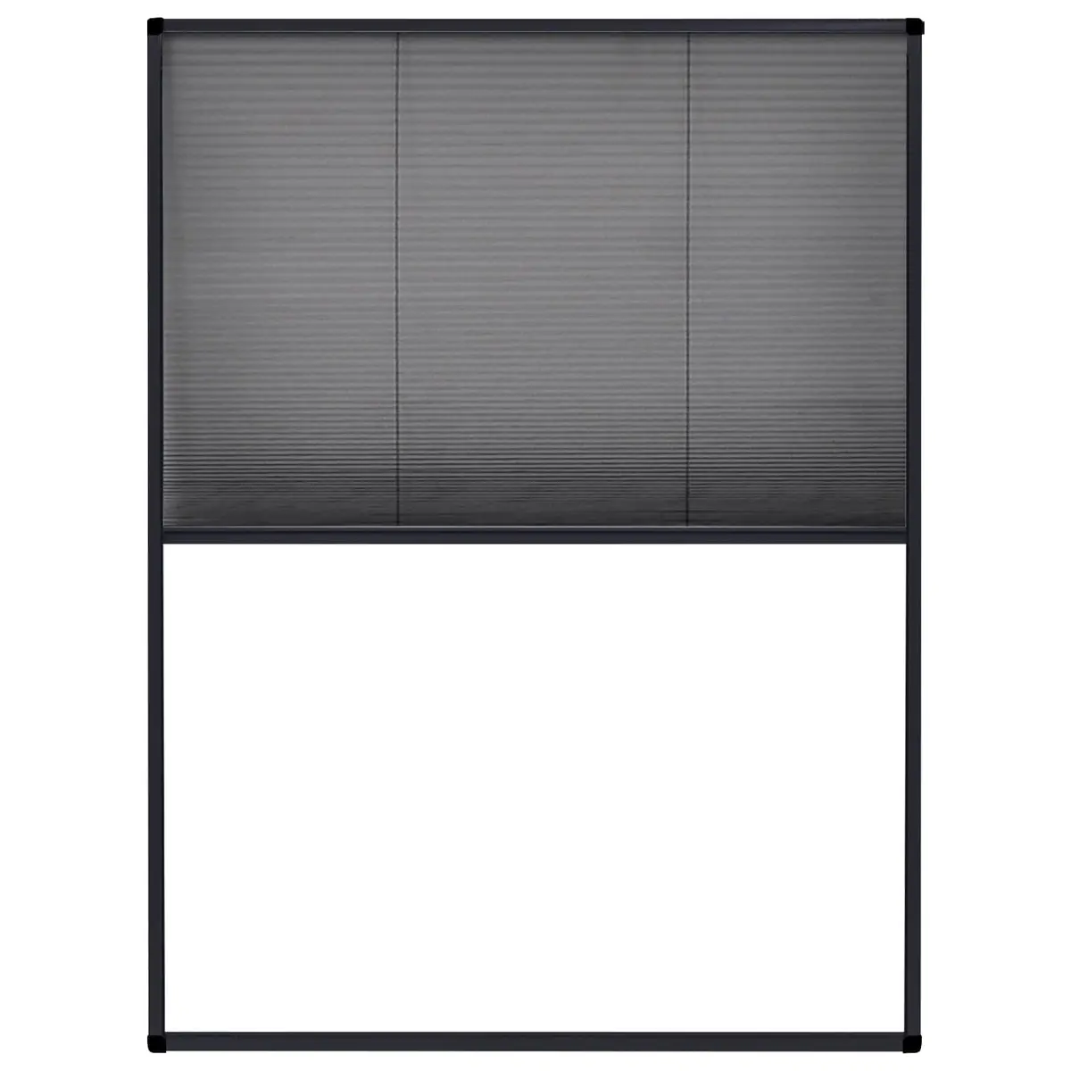 Plisse Insect Screen Anthracite Aluminium Frame 60x80cm for Windows Mesh