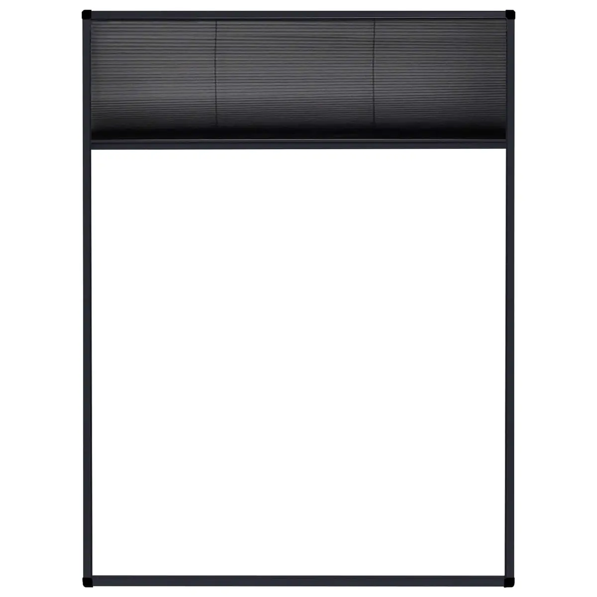 Plisse Insect Screen Anthracite Aluminium Frame 60x80cm for Windows Mesh
