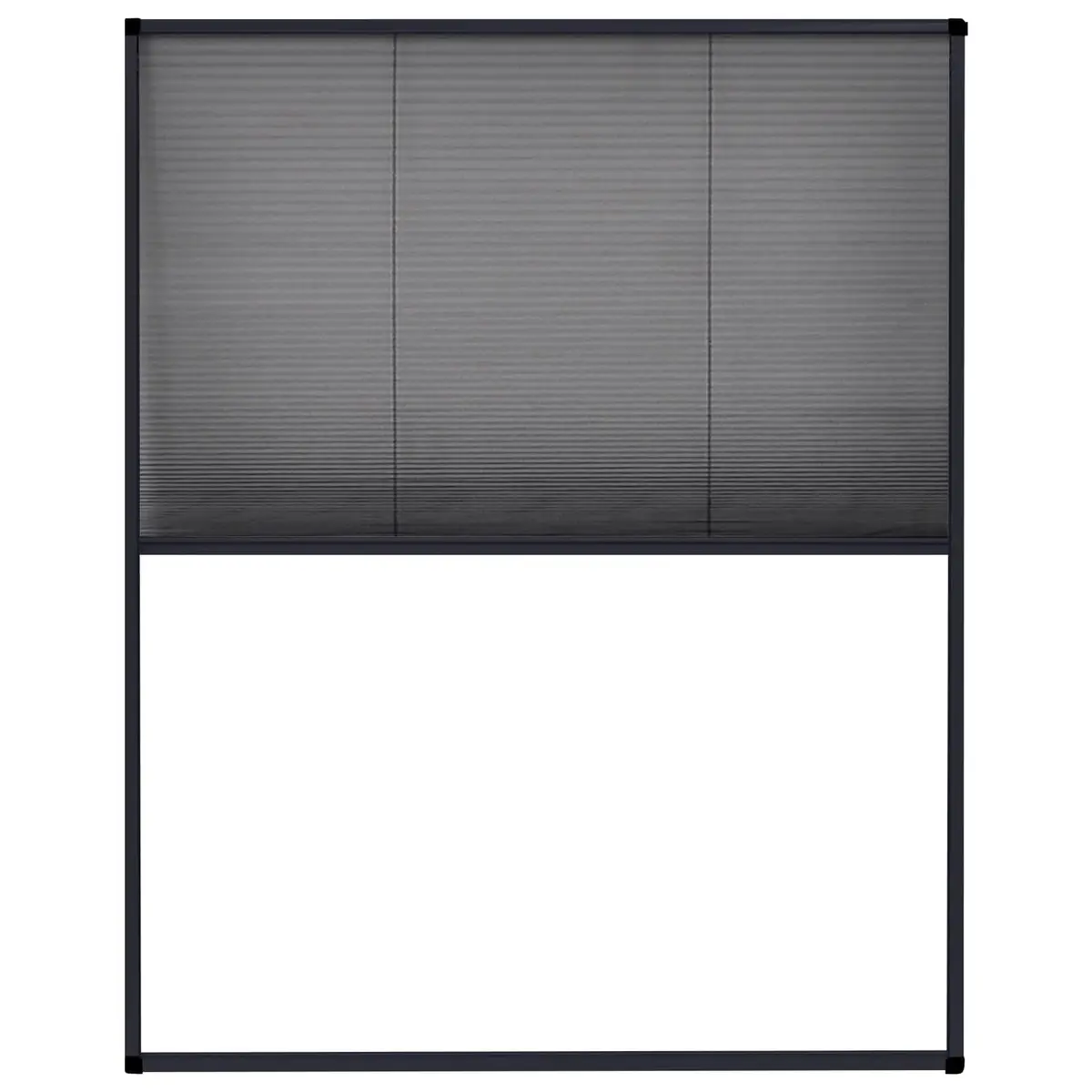 Insect Screen Plisse Fine Mesh Anthracite Aluminium Frame 80x100cm for Windows