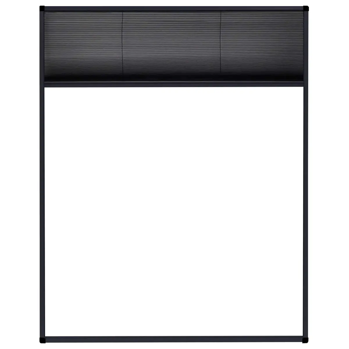 Insect Screen Plisse Fine Mesh Anthracite Aluminium Frame 80x100cm for Windows