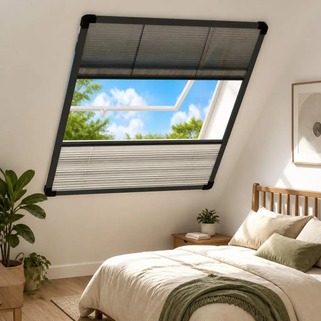 Plisse Insect Screen Window 80x100cm for Home Use