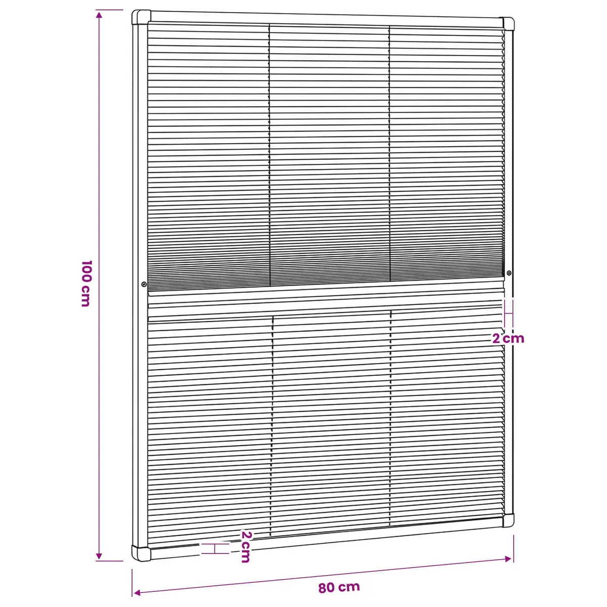 Plisse Insect Screen Window 80x100cm for Home Use