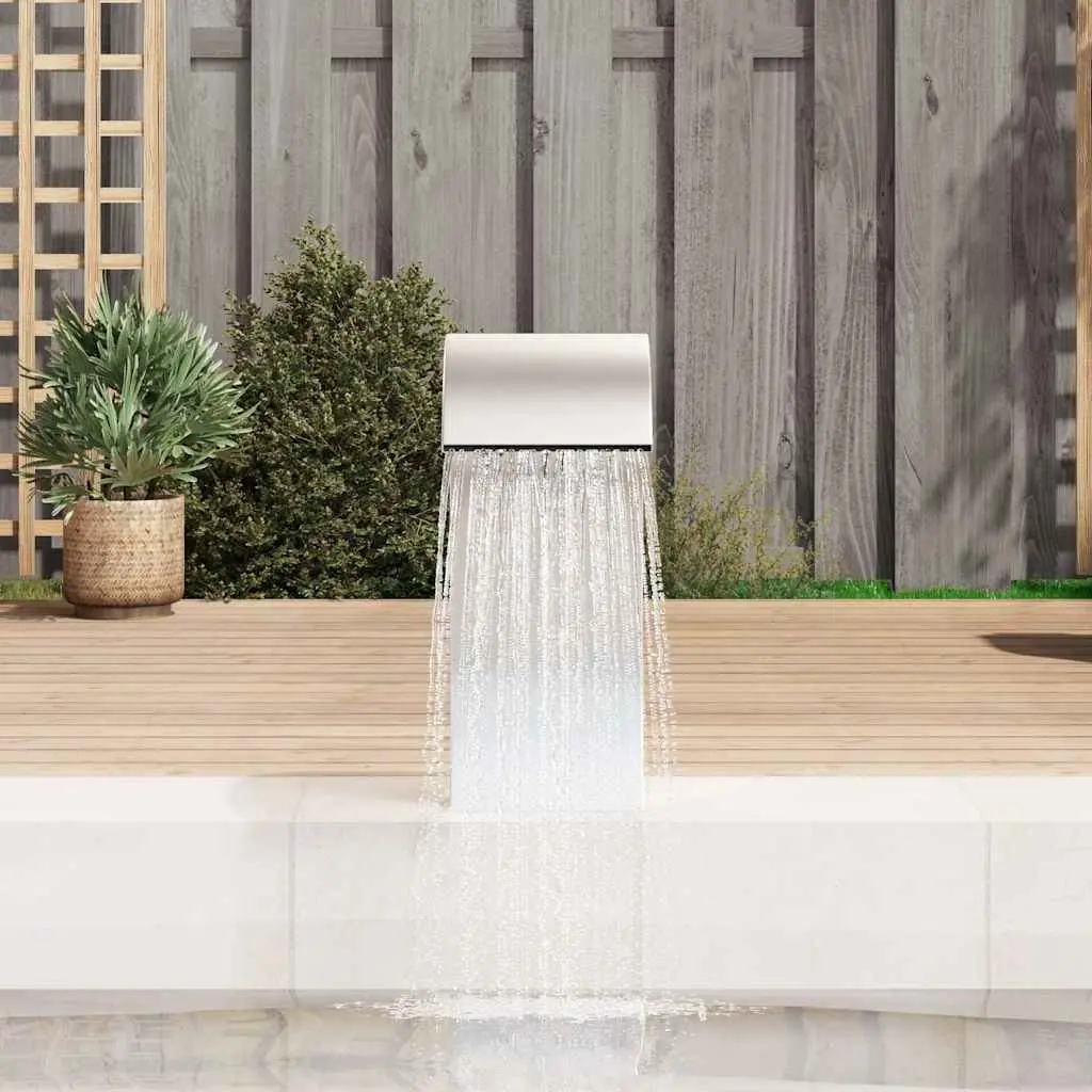 Pool Fountain Water Feature Stainless Steel 22 x 60 x 70 cm Silver Outdoor Decor