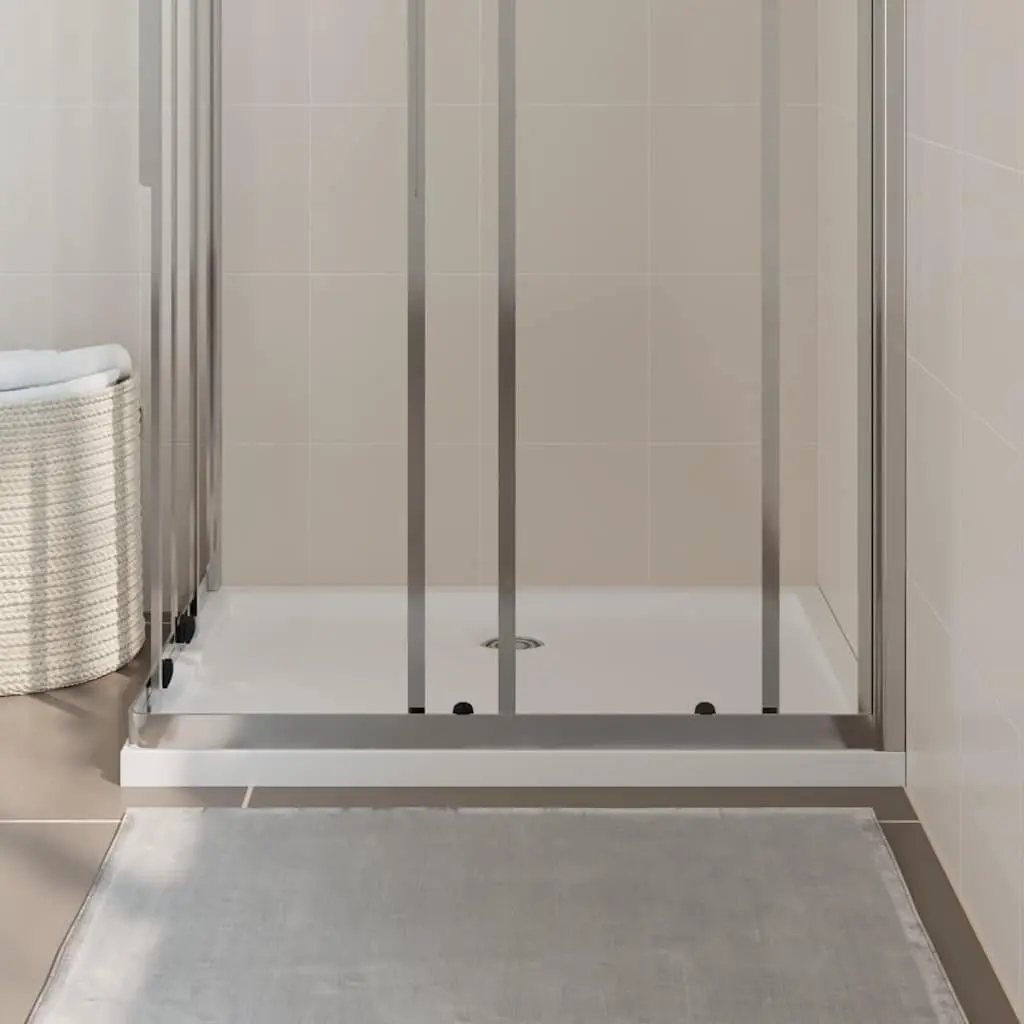 Shower Base Tray Rectangular ABS Fibreglass Reinforced 70x90 cm White Low Threshold
