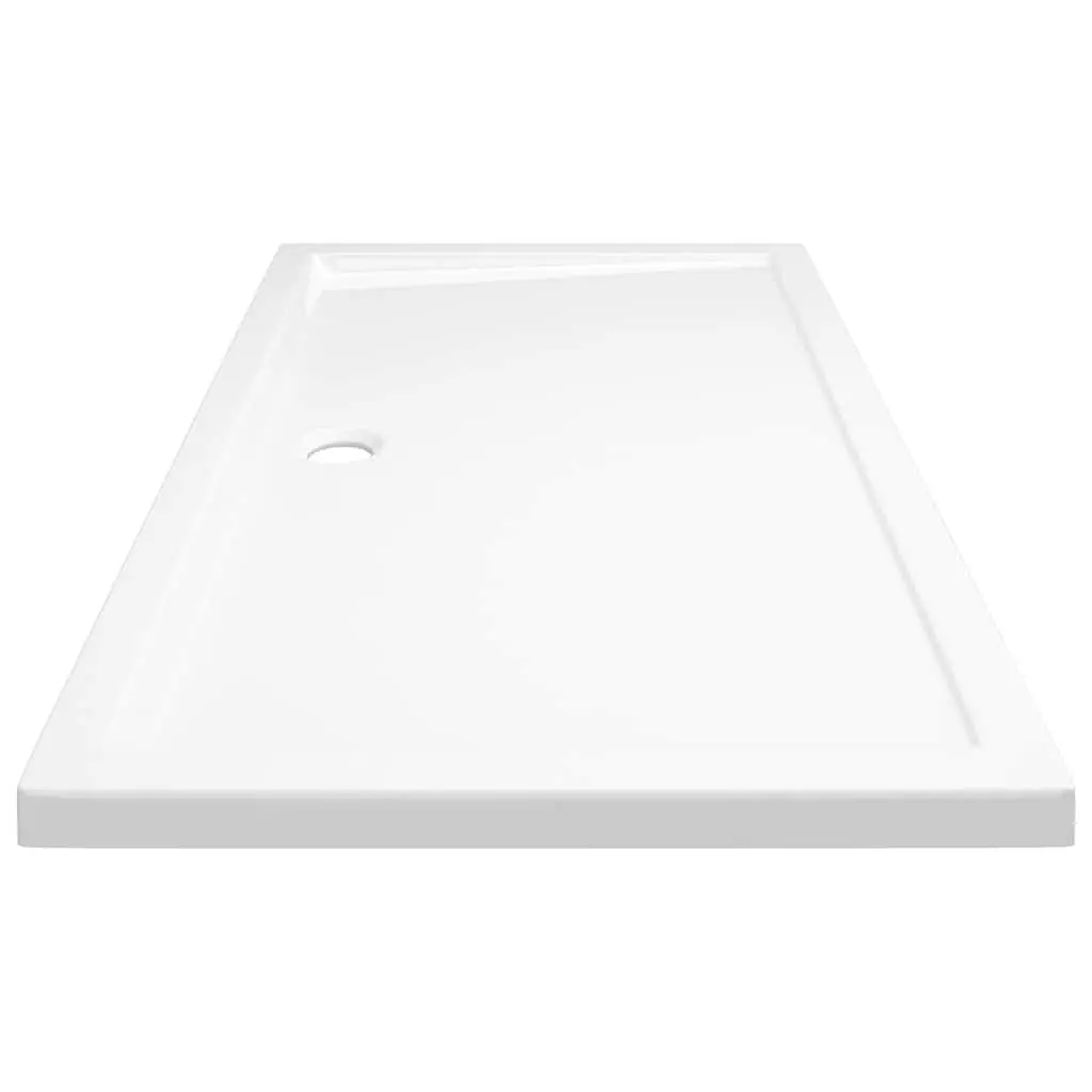 Rectangular Shower Base Tray ABS Fibreglass Reinforced 70x120 cm White Low Threshold Modern Bathroom