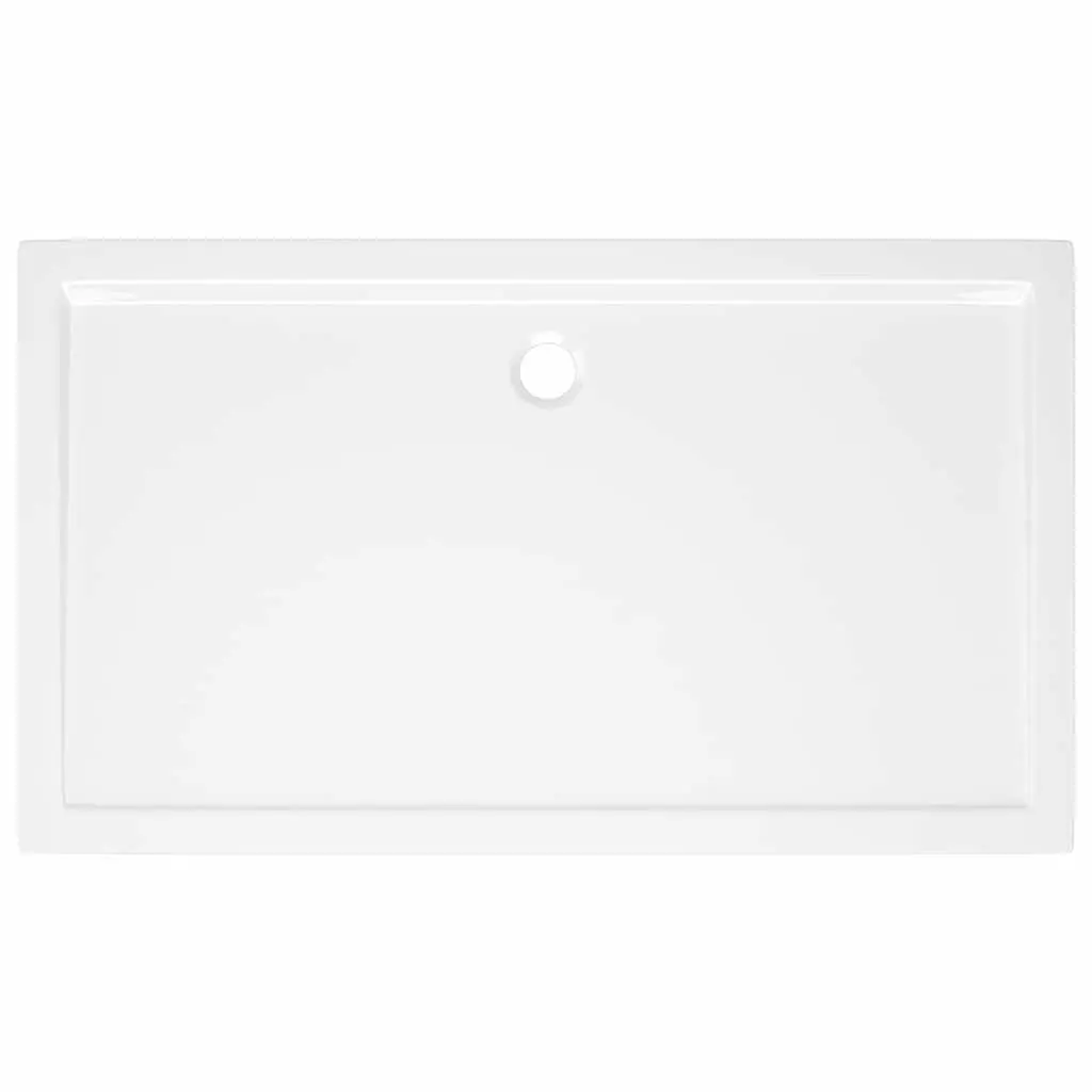 Rectangular Shower Base Tray ABS Fibreglass Reinforced 70x120 cm White Low Threshold Modern Bathroom
