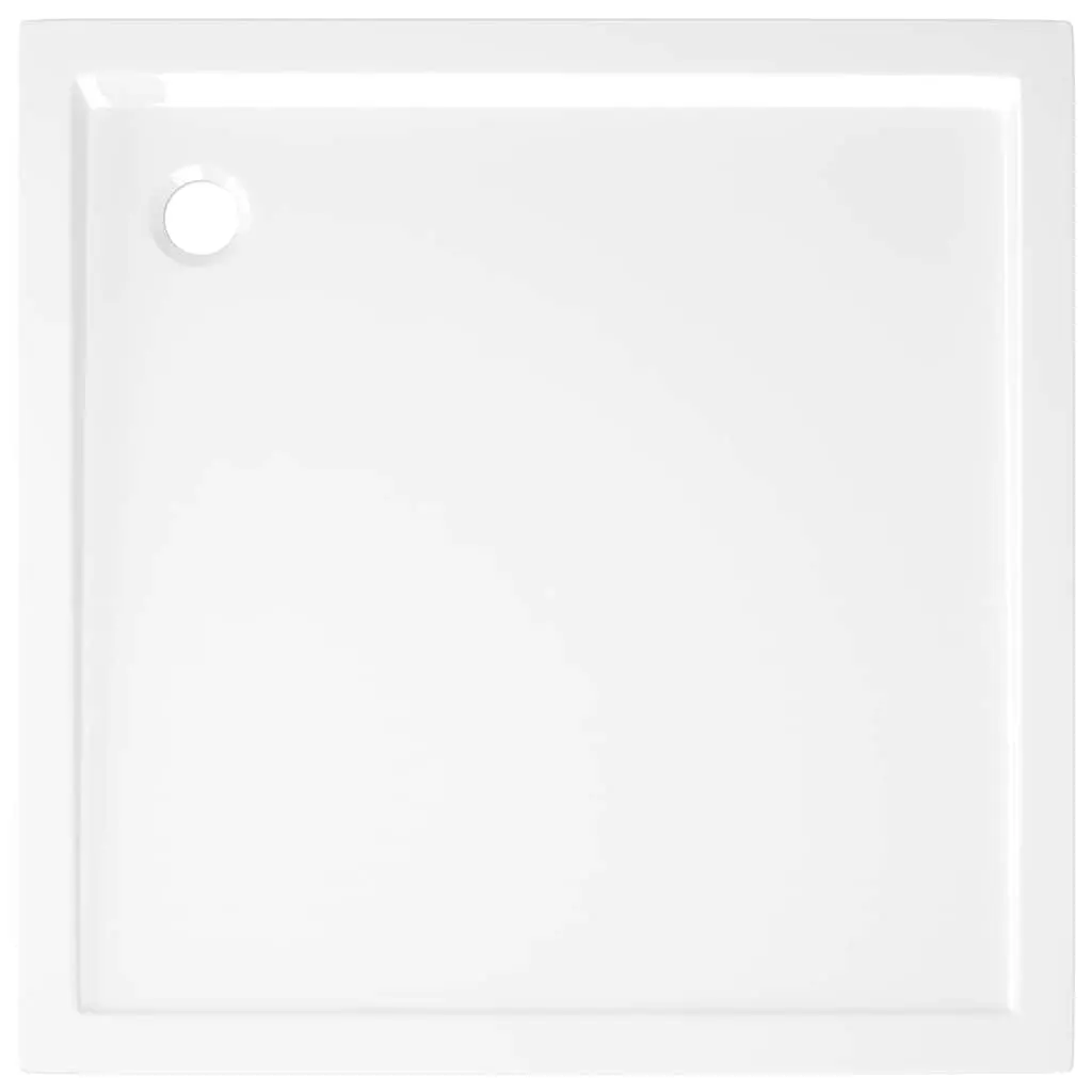 Square Shower Base Tray High Gloss ABS 80x80 cm White Low Threshold Modern Bathroom Fixture