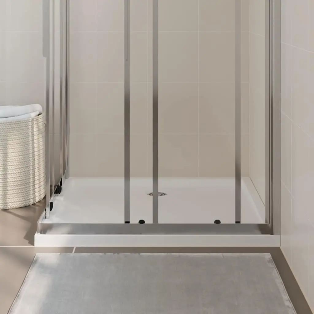 Rectangular Shower Base Tray High Gloss ABS 80x90 cm White Low Threshold Modern Bathroom