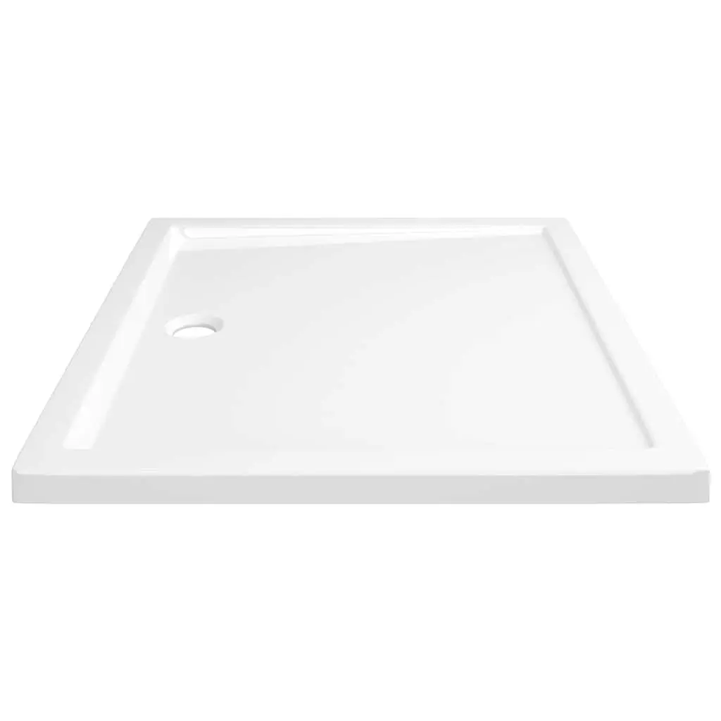 Rectangular Shower Base Tray High Gloss ABS 80x90 cm White Low Threshold Modern Bathroom
