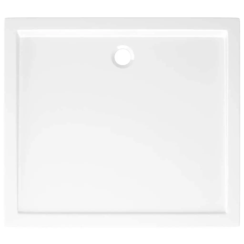 Rectangular Shower Base Tray High Gloss ABS 80x90 cm White Low Threshold Modern Bathroom