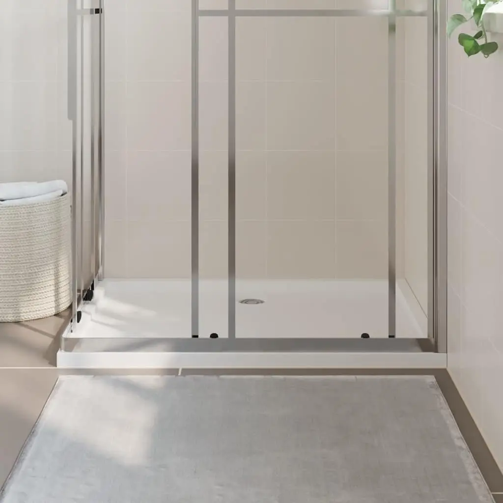 Rectangular Shower Base Tray ABS Fibreglass Reinforced 80x110 cm White Low Threshold Modern Bathroom