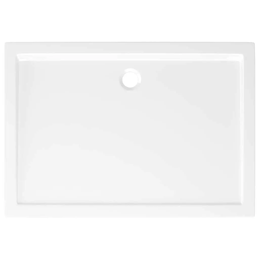Rectangular Shower Base Tray ABS Fibreglass Reinforced 80x110 cm White Low Threshold Modern Bathroom