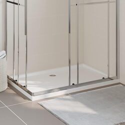 Functional White Shower Base Tray 80x120 cm with Low Entry