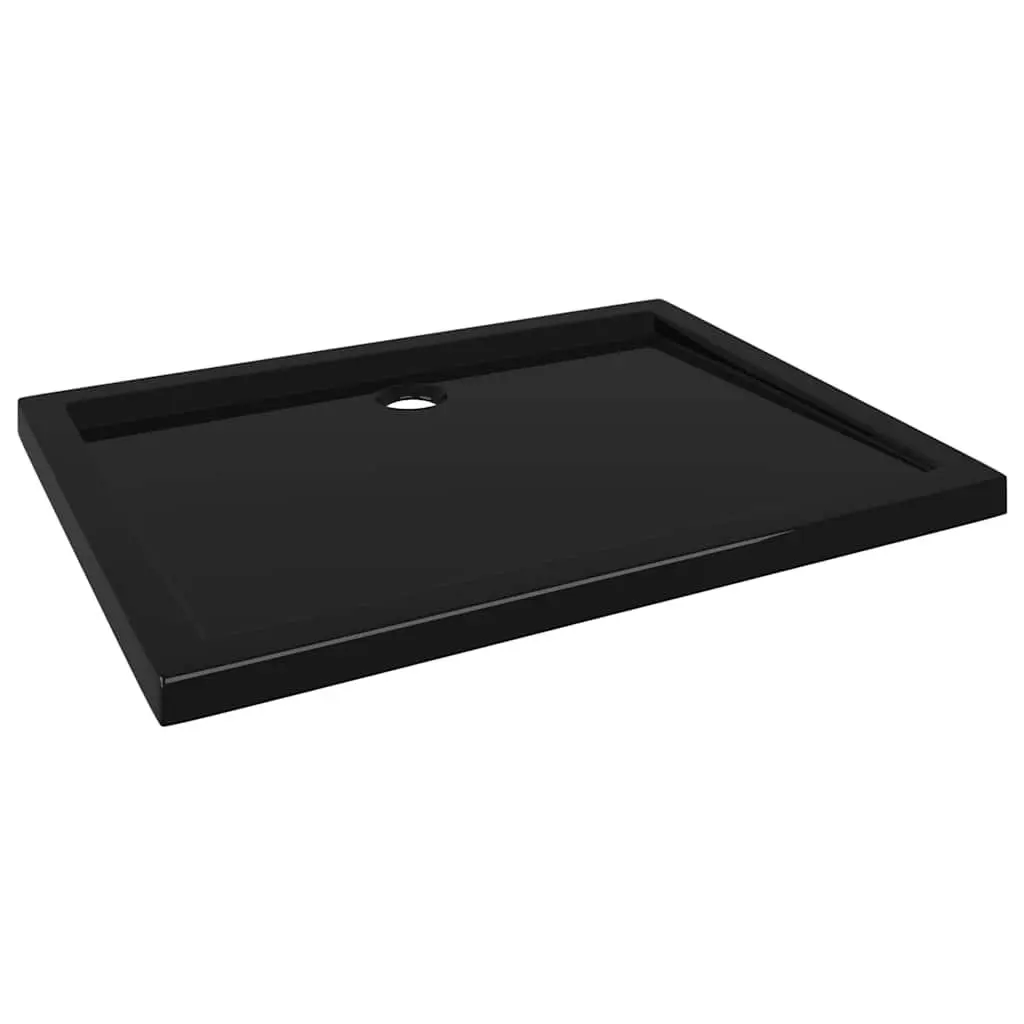 Shower Base Tray ABS Fibreglass Reinforced 70x90 cm Black Low Threshold Modern