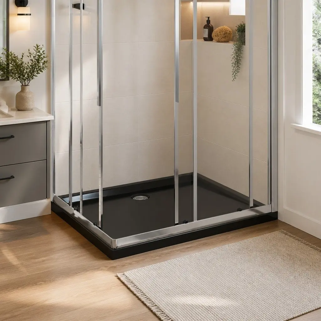 Black Shower Base Tray 80x100cm for Easy Access
