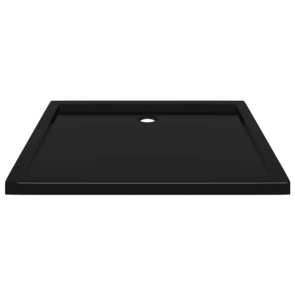 Rectangular Shower Base Tray ABS with Fibreglass Reinforcement 80x100cm Black