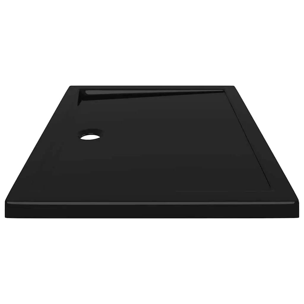 Rectangular Shower Base Tray ABS with Fibreglass Reinforcement 80x100cm Black