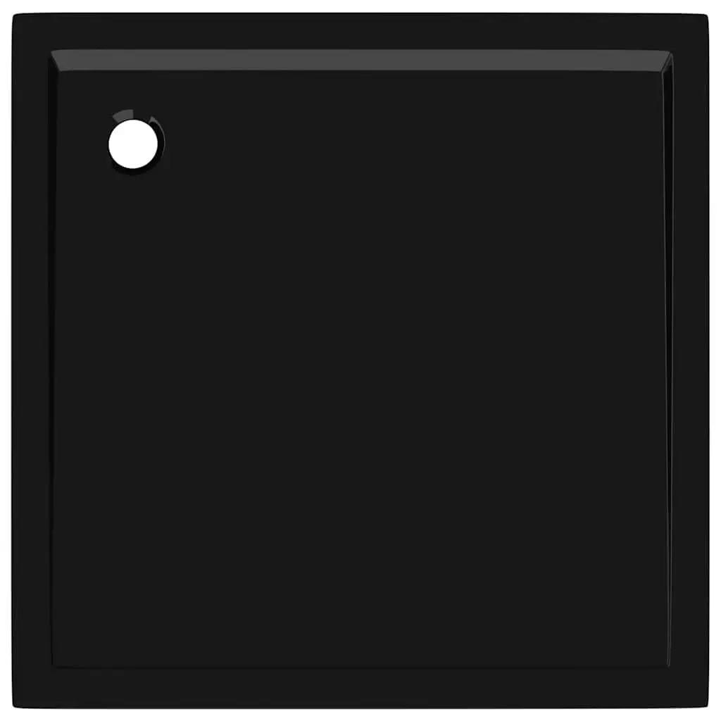 Square Shower Base Tray 90x90 cm Black ABS Low Threshold Modern Bathroom