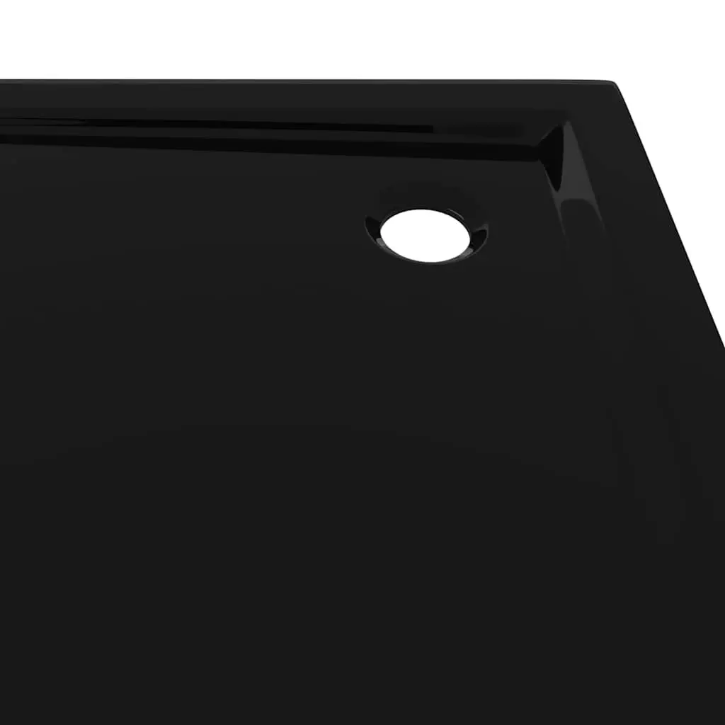 Square Shower Base Tray 90x90 cm Black ABS Low Threshold Modern Bathroom