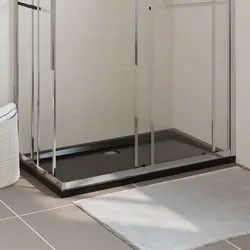 Perfect Fit Shower Base Tray for Easy Access, Black 70x120 cm