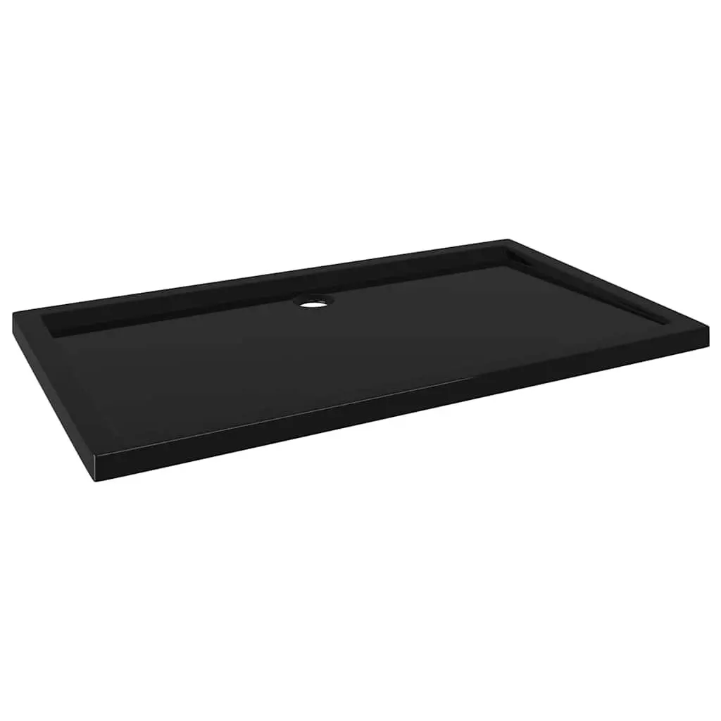 Shower Base Tray ABS Low Threshold Rectangular 70x120 cm Black