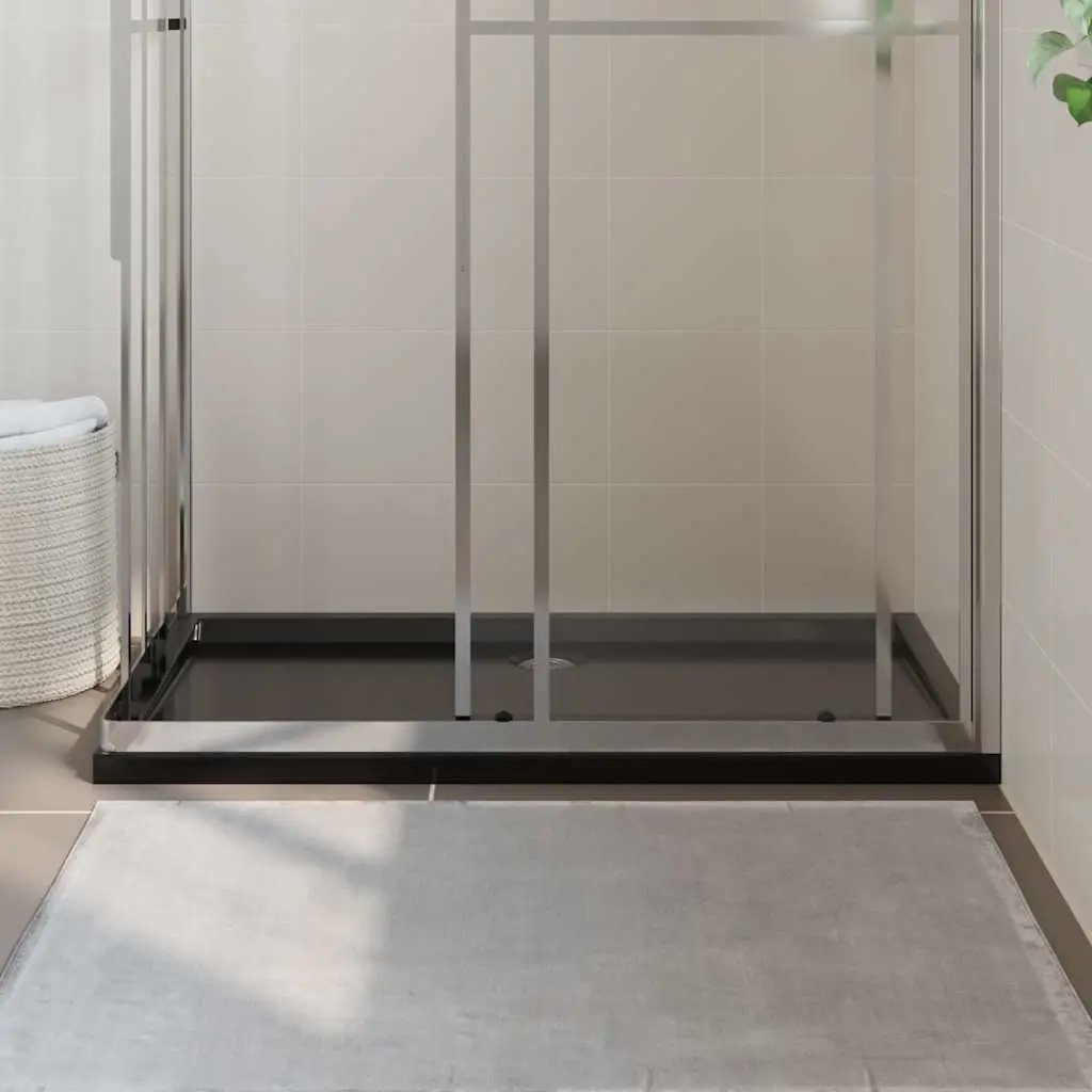 Shower Base Tray ABS Low Threshold Rectangular 70x120 cm Black